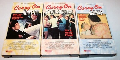 Carry On 3 VHS Tapes Camping/At Your Convenience/Henry VIII - Sidney James - VG - Image 1 of 3