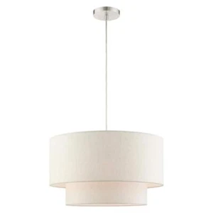 AVIANCE LIGHTING Pendant 3 Light Brushed Nickel Dimmable Metal Durable In Beige - Picture 1 of 6