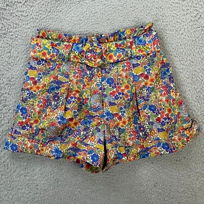 J.CREW Liberty London Margaret Annie Estampa Curta Tamanho 2 Plissado Verão Preppy - Imagem 1 de 4