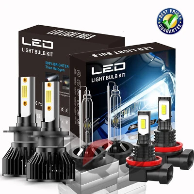 For BMW 650i 2008 2009 2010 LED HID Xenon Headlight Hi & Lo+ Fog Light Bulbs 6Pc Foto 1 de 4