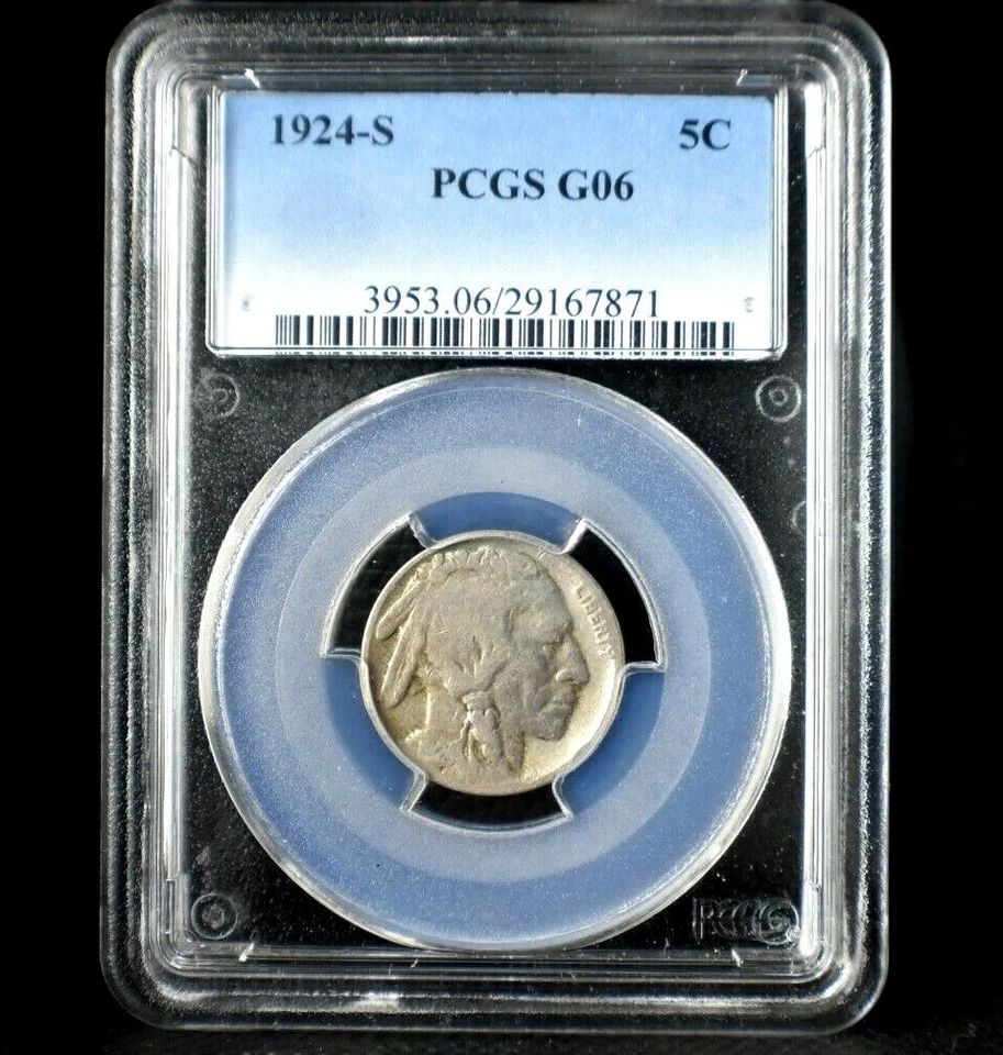 1924-S Buffalo Nickel~Graded G06 by PCGS~Very Nice Scarce Scarce Date~! - Image 1 of 4