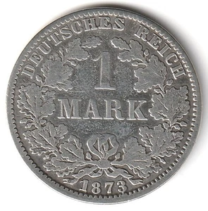 1873-A Deutsches Reich Mark geringe Auflage Silber kostenloser Versand - Bild 1 von 2