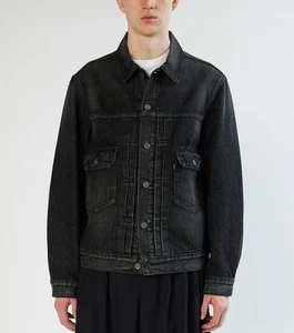 LEVI'S Herren Trucker Typ 2 Premium Denim Jeansjacke schwarz Größe Large - Bild 1 von 6