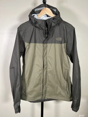 North Face $159 HyVent 2.5L Green Gray Waterproof Rain Hike Camp Jacket Sz M - Image 1 of 4