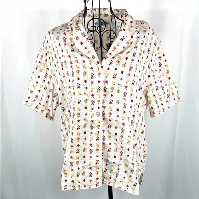VINTAGE 90's WHITE STAG Women's Floral Button Up Blouse Large New With Tags! - Image 1 of 4