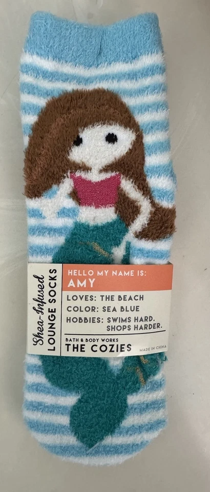 Bath and Body Works Shea Infused Lounge Socks The Cozies Amy Mermaid 1