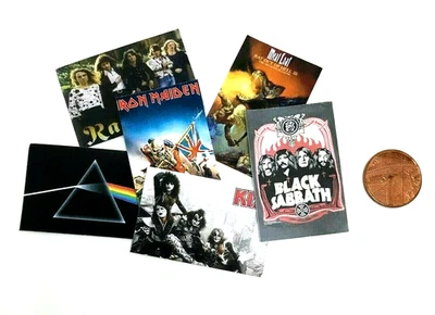 DINKY DELIGHTS Dolls House Miniature - 6 Rock Posters - (DD134) - P+P Combined