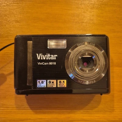 Vivitar ViviCam 8018 Digital Camera Black 1.8'' TFT LCD Flash 8.1-MP - Image 1 of 4