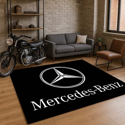 Mercedes-Benz Rug, Luxury Car Logo, Modern Design, Stylish Floor Mat, Automotive - Image 1 of 4