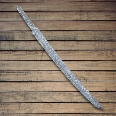 Custom Handmade Damascus Steel 23.00 inches Full Tang Katana Sword Blank Blade - Image 1 of 4