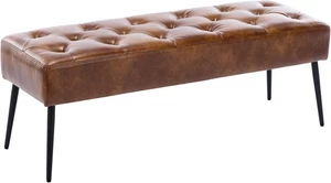 Button-Tufted Ottoman Bench, Upholstered Bedroom Benches Leather Footrest Stool - Picture 1 of 8
