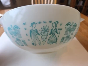 RARE WHITE Pyrex Amish Butterprint Cinderella Mixing Bowl 4 Quart 444 US Vintage - Picture 1 of 14