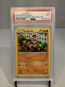 Krokorok Cracked Ice Holo Black & White 64/114 PSA 9 Pop 9 - Picture 1 of 2