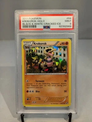 Krokorok Cracked Ice Holo Black & White 64/114 PSA 9 Pop 9 - Image 1 of 2