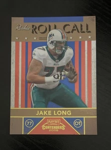 2008 Playoff Contenders Rookie Roll Call Jake Long 24 #’d 500/500 RC Dolphins - Bild 1 von 2