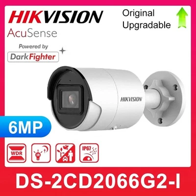 Hikvision DS-2CD2066G2-I 6MP AcuSense Bullet Network Camera H.265+ PoE IP Camera - Image 1 of 4