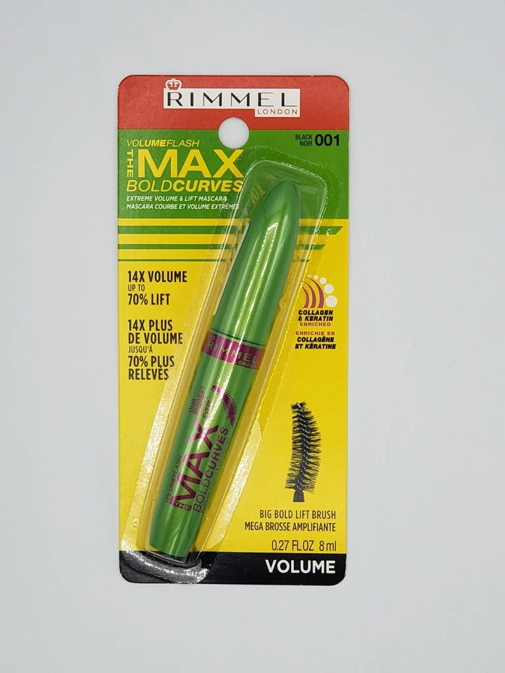 NEW Rimmel Mascara Volume Flash Max The Bold Curves 001 Black - Image 1 of 1