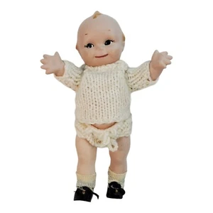 Muñeca Kewpie de porcelana articulada pintada a mano conjunto artesano 11" vintage - Imagen 1 de 10