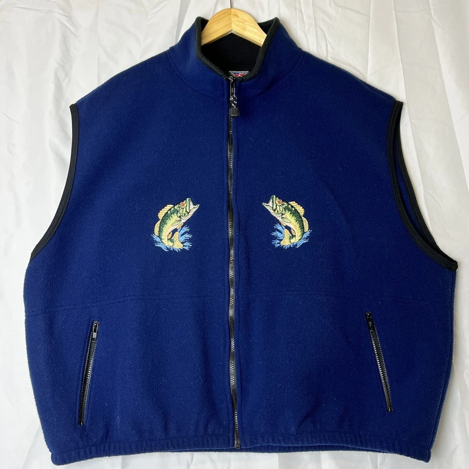 Timberline Colorado Fleece Vest Size XXL Embroidered 2 Largemouth Bass - Image 1 of 4