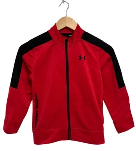 Under Armour Boy's Long Sleeve Bright Red Full Zip Activewear Jacket Size 7 - Picture 1 of 11