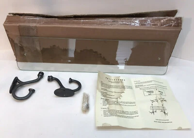 24-дюймовая настенная стеклянная полка POTTERY BARN Sofia со антикварной оловянной отделкой - Изображение 1 из 4