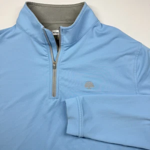 Peter Millar Perth Performance 1/4 Cremallera Para Hombres L Azul Elastizado Golf 2024 Corona Árbol - Imagen 1 de 10
