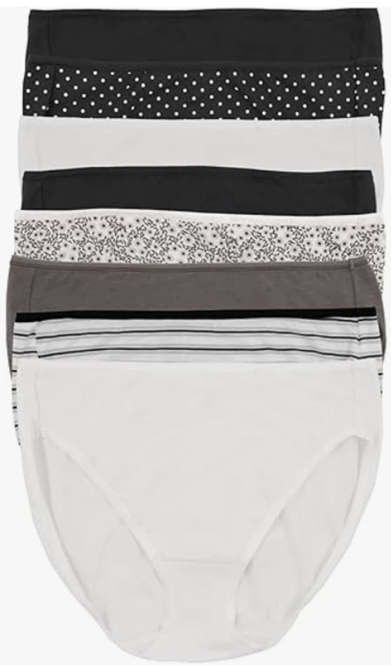 Felina Women 8 Pack Panties Stretch Hi Cut Full Coverage Multicolor M 1291183