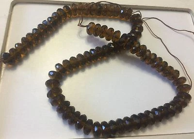 Lote de cuentas de vidrio vintage austriaco coñac marrón topacio color facetado capa apilable Foto 1 de 4