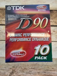 Lot of 10 New TDK D90 Blank Audio Cassette Tapes High Output IECI Type1 Dynamic - Picture 1 of 4