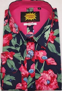 *LIMITED TIME DEAL*MENS FORMAL OR CASUAL BIG SIZE LS SHIRT FLORAL COTTON 2XL-6XL - Picture 1 of 2