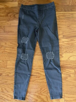 Vera Wang/Simply Vera, Talla Med, Rasgado.Pull-On.Gris. Leggings Denim. Original $42/NUEVO. Foto 1 de 4