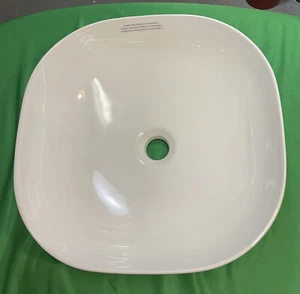 Round 16.5" x 16.5”White Ceramic Bathroom Sink - Picture 1 of 16