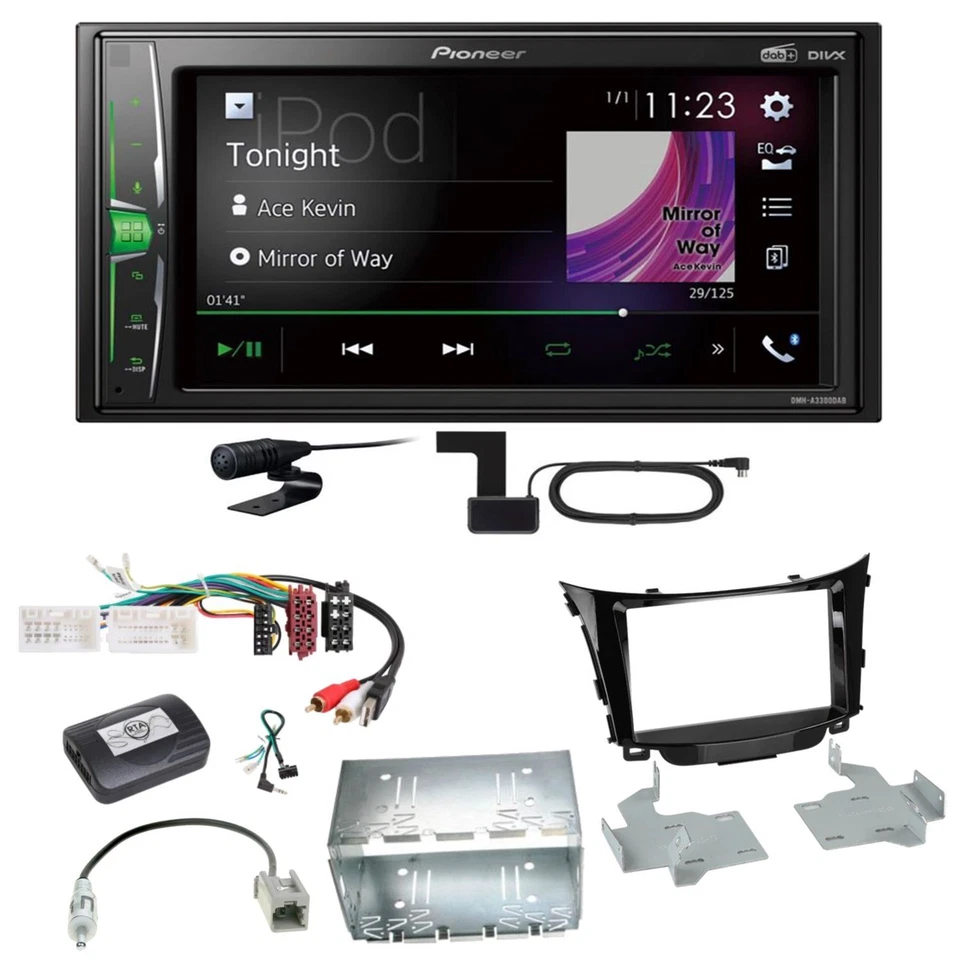 Pioneer DMH-A3300DAB Bluetooth MP3 USB DAB+ Einbauset für Hyundai i30 GD GDH - Bild 1 von 1