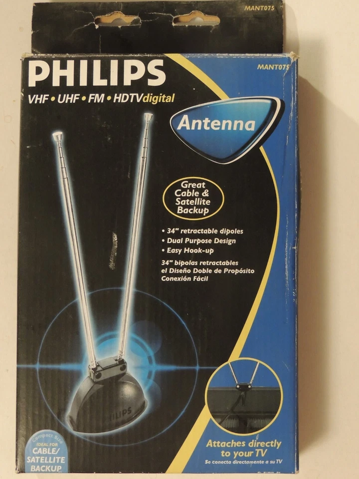 Antena interior de señal VHF/UHF/FM Philips MANT075 Foto 1 de 4