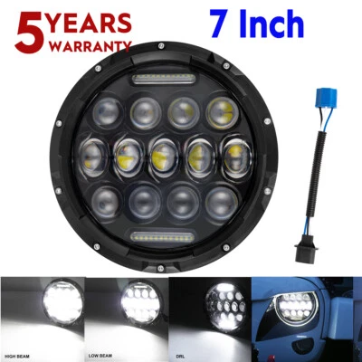 Faro LED redondo de 7" pulgadas para Yamaha XJ XS 250 400 600 650 750 850 1100 Virago Foto 1 de 4