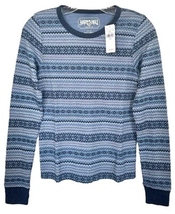 Top térmico tejido gofre American Eagle para mujer manga larga talla S estampado azul - Imagen 1 de 8