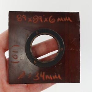 Wood Square Lens Board 89x89x6mm with 34mm Thread Mount