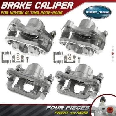 Par de pinzas de freno de disco delanteras y traseras con soporte para Nissan Altima 2002-2006 Foto 1 de 4