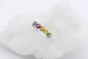 Juwelen Ring aus 375 / 9k Weißgold mit Bunte Farbsteine Edelsteine | Gr. 55 - Bild 1 von 4