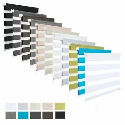 Doppelrollo Klemmfix Ohne Bohren Fensterrollo blickdicht mit Seitenzug Kettenzug - Bild 1 von 4