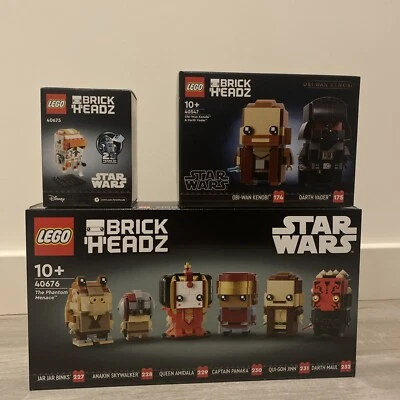 Lego Brickheadz Star Wars collection 40676, 40675, 40547, 9 characters - Image 1 of 4