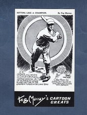 AL SIMMONS, Athletics/A's| 1975 Feg Murray cartoon baseball greats 3"X 5" card B