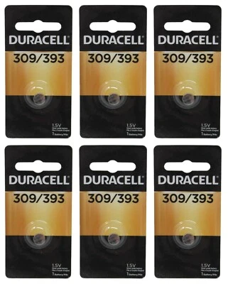 PACK de 6 baterías de botón de óxido de plata Duracell 309/393 SR48 SR754W SR754SW SR754 Foto 1 de 4