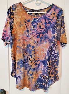 Karen Kane Women's top with applicay size L Preowned AC 0642 - Picture 1 of 3