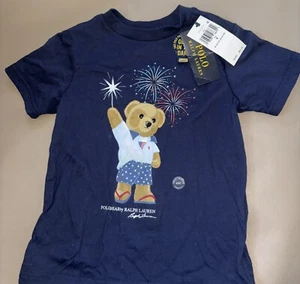 Polo Ralph Lauren Holiday Bear Glow In The Dark Tee Size 4 NWT Free Shipping - Picture 1 of 5