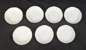 HAVILAND FRANCE ALL WHITE RANSON 5" BERRY BOWLS SET OF 7 - Picture 1 of 11