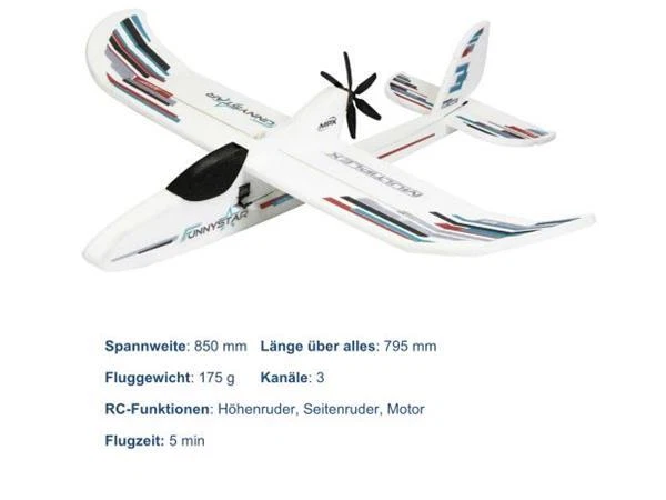 Multiplex Segelflugmodell FunnyStar BauKasten PLUS! incl. Servos / Antriebsatz / - Bild 1 von 1