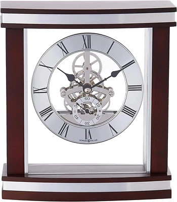 Templeton Table Clock - Battery-Powered, Wood and Metal Tabletop Timepiece with - Image 1 of 4