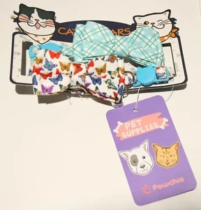 "Campanas y corbata extraíble para collares de gato Pawchie 2 piezas 8-12" - Imagen 1 de 3