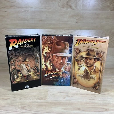 Indiana Jones VHS Lot Raiders of the Lost Ark, Temple Of Doom, The Last Crusade  - Image 1 of 4